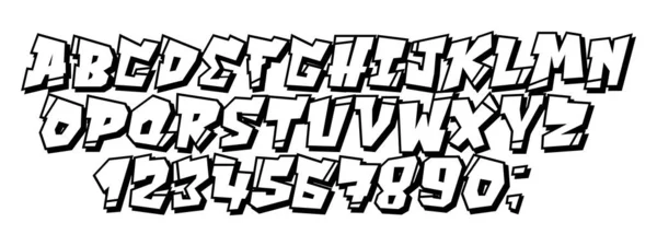 Vector graffiti and hip hop font 90s style. — Stock Vector