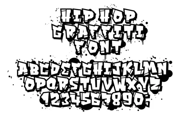 Векторные граффити и хип-хоп шрифт в стиле 90-х. — стоковый вектор