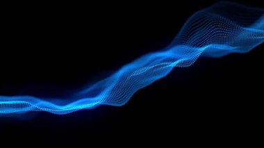 Akan mor dalgalar ve dijital parçacıklarla parlayan soyut animasyon. Kusursuz ve fütüristik, teknoloji, yapay zeka veya uzay temalı görseller için mükemmel..