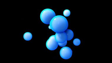 Üç boyutlu sıvı küreler, mavi yumuşak eğimli ve modern efektli döngülü animasyon tasarımı. Canlı renkleri ve pürüzsüz bulanıklığı olan fütürist soyut arkaplan.