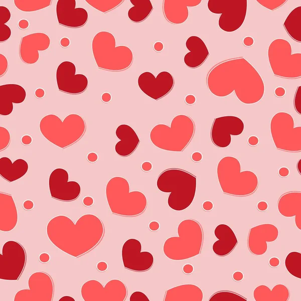 Corações bonitos sem costura padrão, fundo, ótimo para o Dia dos Namorados, Dia das Mães — Vetor de Stock