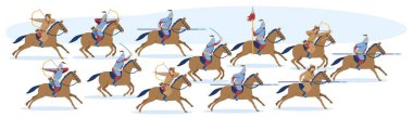 Medieval Asian Mongol or Turkic warrior clipart