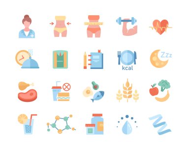 Büyük çizgi siyah beyaz diyet simgeleri