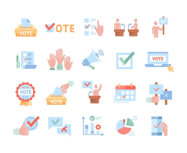 Colorido simple conjunto de votos relacionados con iconos vectoriales — Archivo Imágenes Vectoriales