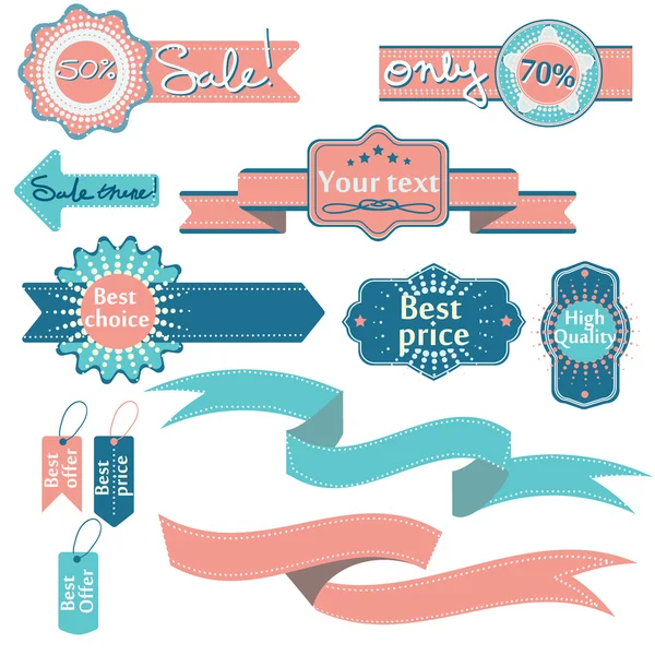 Labels and ribbons — Stock Vector