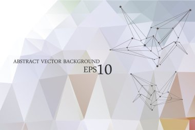 Düşük Poli arka plan ile origamy Kuğu