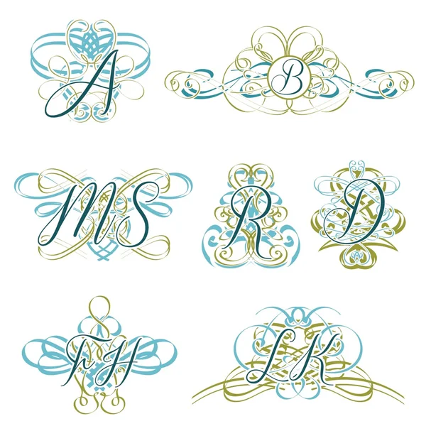 Set of beautiful swirl frames and borders — Stock Vector