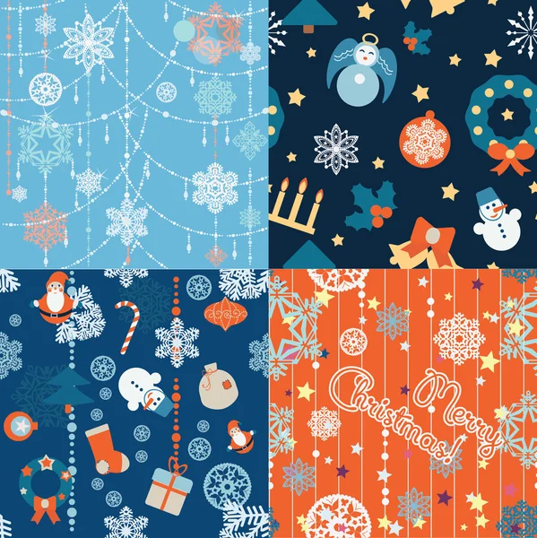 Chirstmas Seamless Patterns — Stock Vector