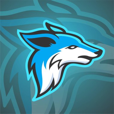 Mavi Kurt başlı vahşi yaşam çizimi