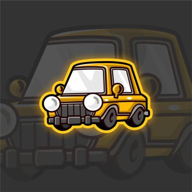 Klasik mini araba, yuvarlak far.