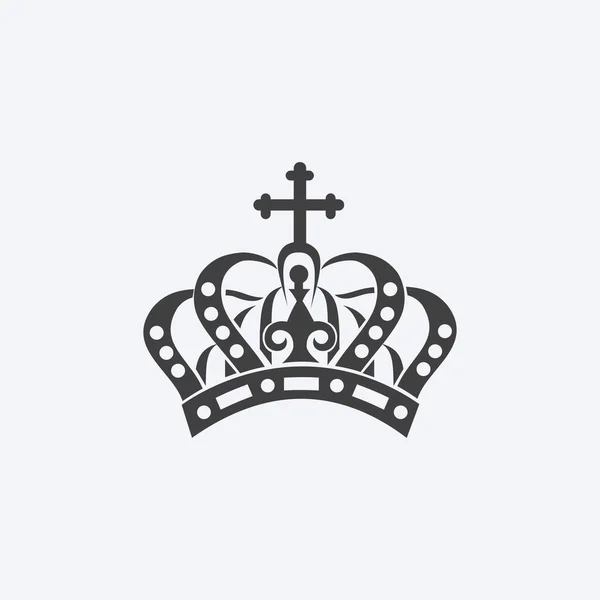 Luxury Classic Black Crown King or Queen Symbol Silhouette Logo Vector