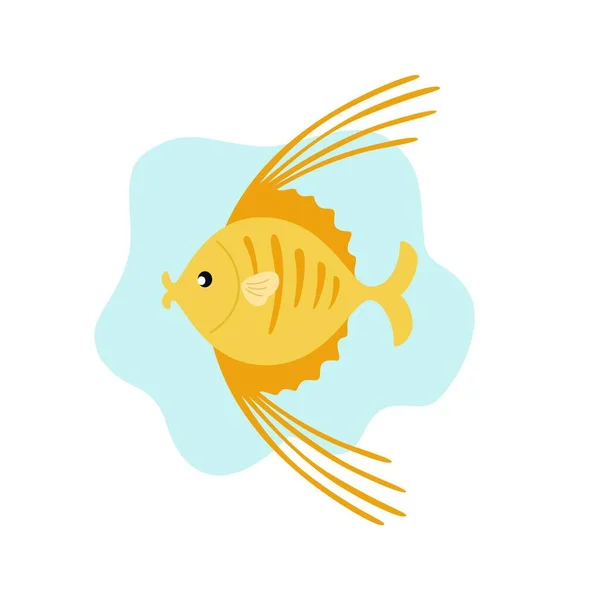 Zeichentrickfisch Meerestier Ikone Tropisches Unterwasser Wasserwesen Cartoon Niedliches Symbol Pauschalreise — Stockfoto