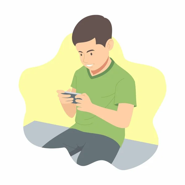 Los Niños Jugando Juego Teléfono Celular Teléfono Inteligente Juego Icono — Archivo Imágenes Vectoriales