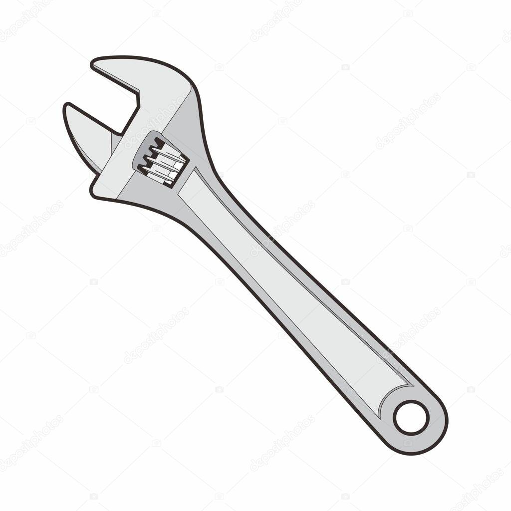 Spanner, adjustable wrench, handyman tools for pipes and repairs