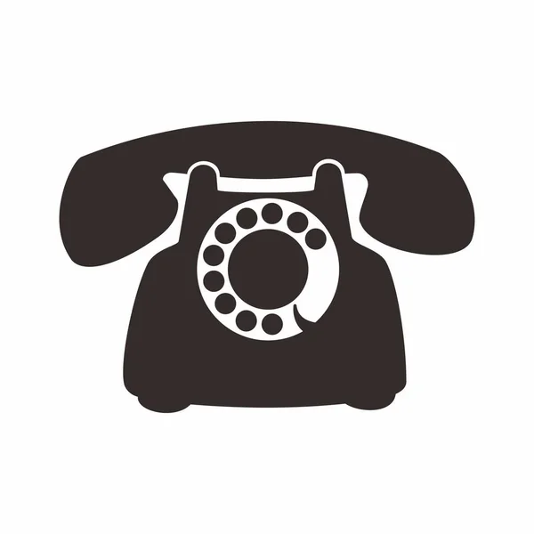 Vieux Téléphone Téléphone Vintage Antiquités Icône Symbole Design Plat Illustration — Image vectorielle