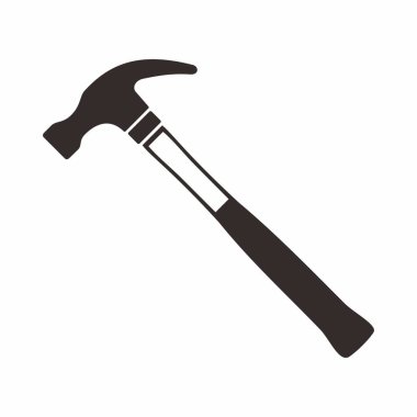 Çekiç pençe simgesi. Ev onarımı için tamirci aletleri. İnşaat aracı illüstrasyonu. sembol clipart