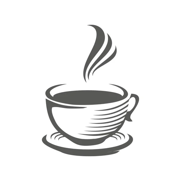 Coffee Cup Illustration Logo Symbol Vintage Design Black White — Stock Vector