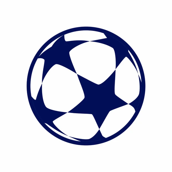 Football Motif Star Ball Navy Color White Background Flat Design — Stock Vector