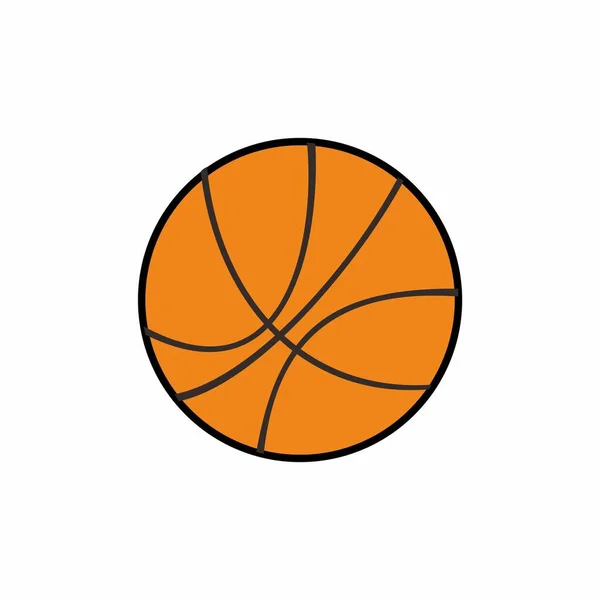 Basketbal Oranje Kleur Vector Illustratie Basketbal Pictogram Witte Achtergrond — Stockvector