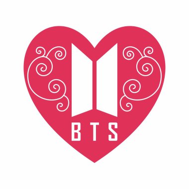 BTS aşığı. Bangtan Çocukları. Basit tasarım, logo simgesi