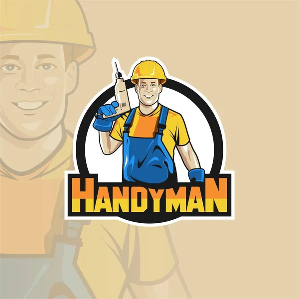 Handyman Service Drill His Hand — Stock Photo, Image