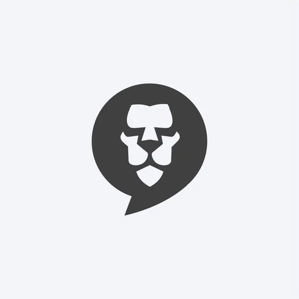 Streszczenie Lion Chat Logo Prostu Symbol Ikony Wektor Projektu Maskotki — Wektor stockowy