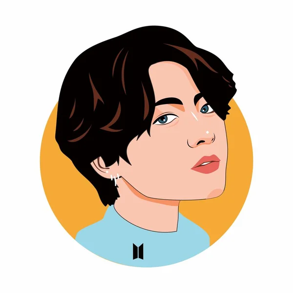 Jeon Jeongguk Akit Jungkok Néven Ismernek Jóképű Fiú Bts Tagokból — Stock Vector