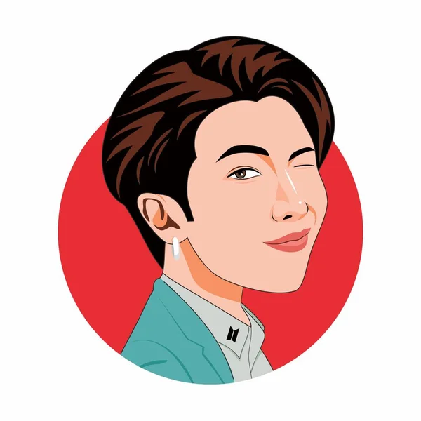 Kim Nan Joon Akit Rap Monster Néven Ismernek Bts Tagjai — Stock Vector