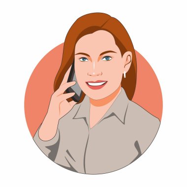 İş kadını müşterisinden telefon alıyor. vektör tasarımı illüstrasyonu