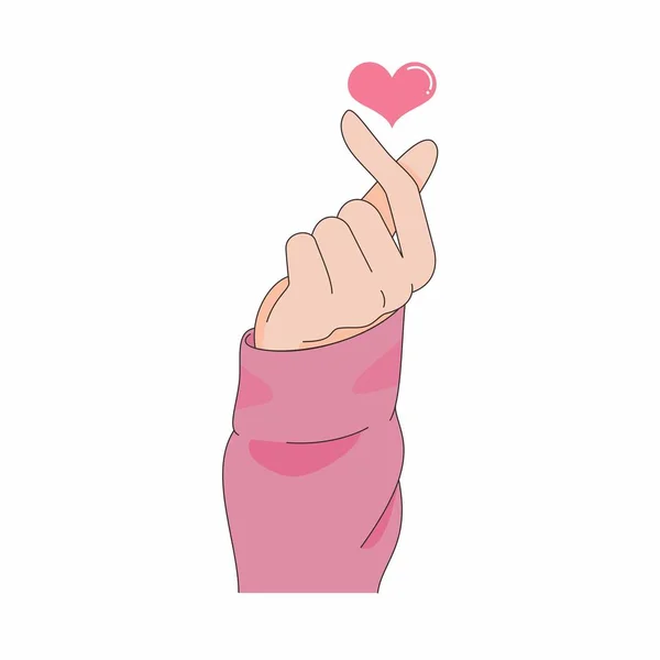 Saranghae Finger Sign Korean Pop Culture Pop Lover 矢量说明 — 图库矢量图片