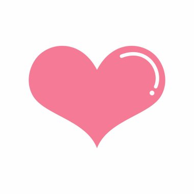 Pembe renkli, sevimli ve güzel bir aşk. Kalp çizimi. vektör tasarımı