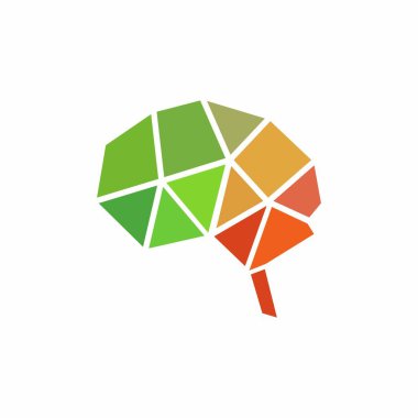 Geometrik basit beyin logosu. Simge tasarımı 