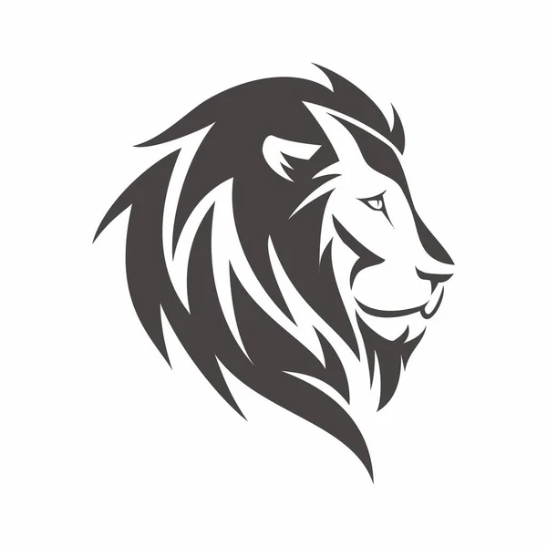 Silhuett Head Lion Logo Helt Enkelt Ikon Symbol Maskot Vektor — Stock vektor