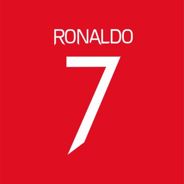 Kızıl Arkaplanda Ronaldo Adı. Vektör resmi