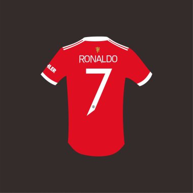 Red Football Ronaldo Jersey 'nin arka planı. Vektör Resmi