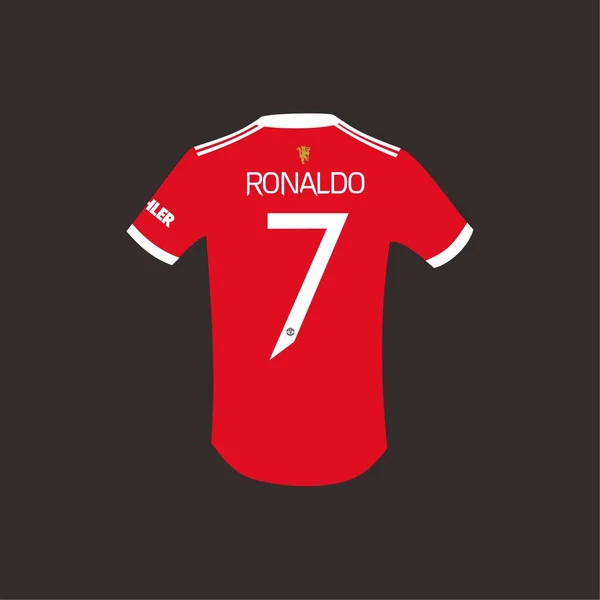 Widok Tyłu Red Football Ronaldo Jersey Wizerunek Wektora — Zdjęcie stockowe