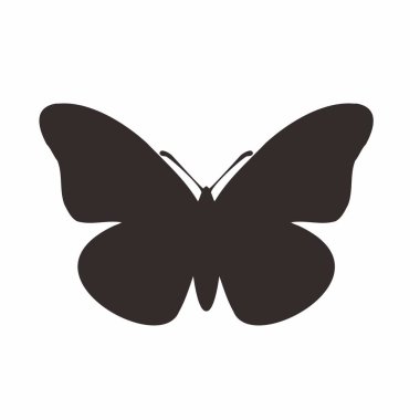 Beyaz arkaplanda kelebek silueti