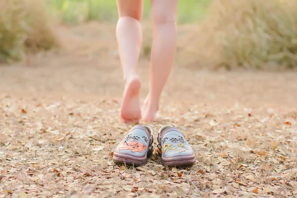 Close Up gamba, donna Con le gambe gesto, liscio tono sfumato — Foto Stock