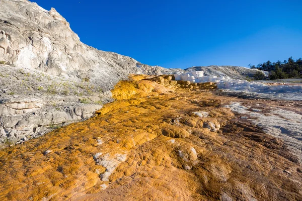 Mound Terrace, zona de Mammoth Hot Springs en el Parque Nacional de Yellowstone, Estados Unidos — Foto de Stock