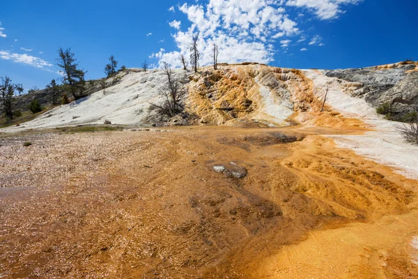 Mound Terrace, zona de Mammoth Hot Springs en el Parque Nacional de Yellowstone, Estados Unidos — Foto de Stock