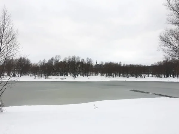 Lago Congelado Kiev Inverno — Fotografia de Stock