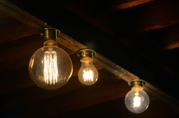 Old Light Bulbs Dark Background — Stock Photo, Image