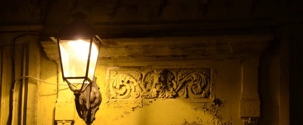 Нічна Яскрава Вулична Лампа Тло — стокове фото
