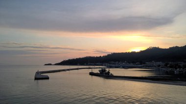 Sunrise Liman Sahnesi Sabah Arkaplanı