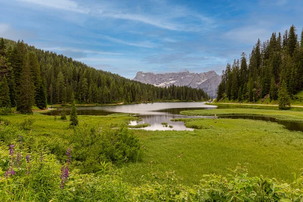 Blick Auf Den Misurina See Ist Der Größte Natürliche See — Stockfoto