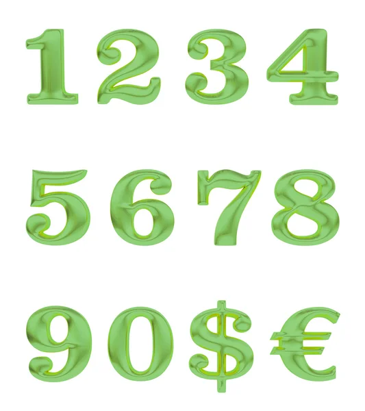 Металеві номери та валютні знаки — стокове фото