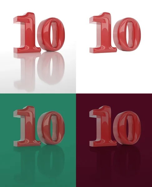 Тривимірне зображення чисел 10 — стокове фото