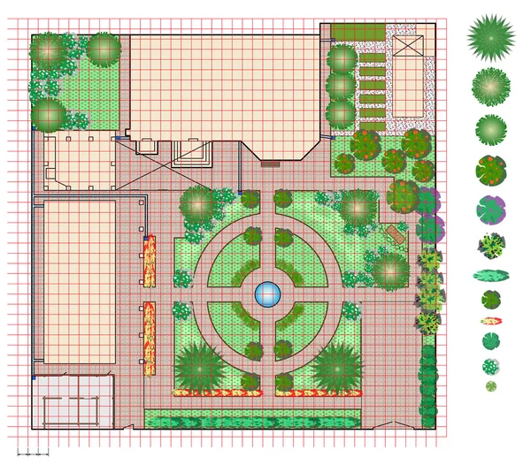 Plan des Gartengrundstücks — Stockvektor