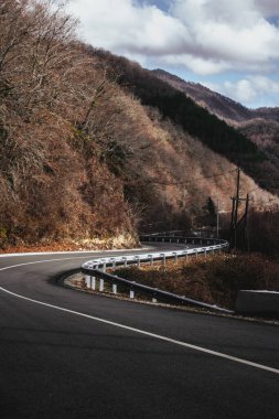 Güzel bir sonbahar manzaralı alp yolu.