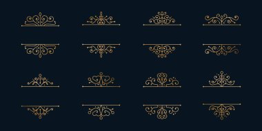 Altın çerçeveler, minimalist bölünmeler. Premium Vektör.